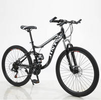 Vélo de montagne YUXIAO BIC-045, cadre en acier carbone, suspension avant, freins à disque doubles, double amortissement, 1 vitesse, confortable