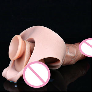 FAAK Wearable <span class=keywords><strong>Silicone</strong></span> Male Strap-On Hollow Dildo Realistischer Penis Extender für Männer Verzögerung Ejakulation Adult Silikon Sexspielzeug - Product Image 5