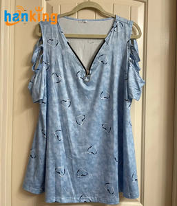 Ehanking Womens Summer Casual Oversized T-shirt Femme Fashion Heart Print Sexy Plus Size Open Shoulder Zipper Short Sleeve Top - Product Image 6