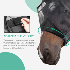 Nobleza Black Horse Care Fly Mask con funzione Anti-zanzara traspirante copre le orecchie - Product Image 4