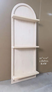 Wandhängende Bücherregale Wohnzimmer Badezimmer Regal Dekor gebogen gewölbtes Holz Boho-Dekor Wanddekor Aufbewahrung - Product Image 2