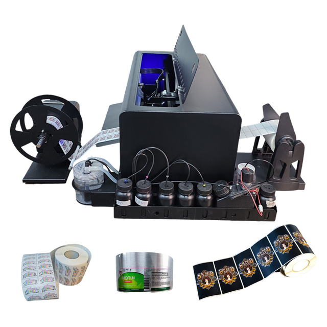 Digital UV Label Printing Machine A3 Color UV Label Printer Roll to Roll for Bottles Cans Plastic Jars and Water Bottles