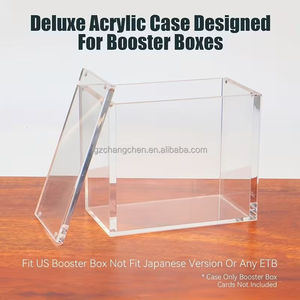 Boîte de protection en acrylique transparente pour <span class=keywords><strong>booster</strong></span> Pokémon, <span class=keywords><strong>prix</strong></span> d'usine, boîte de protection en acrylique poli pour <span class=keywords><strong>booster</strong></span> Pokémon ETB avec couvercle - Product Image 4