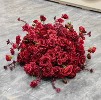 Boule de fleurs artificielles en soie rouge de haute qualité, personnalisable, 30cm-80cm, pour centre de table de mariage, décoration durable
