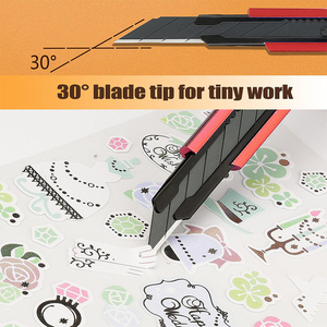 Foshio 18mm SK5 Blade Utility Retractable <b>Box</b> Cutter Custom Logo & Color Low MOQ <b>Heavy</b> <b>Duty</b> Plastic+Steel Craft Knives Artists - Product Image 3
