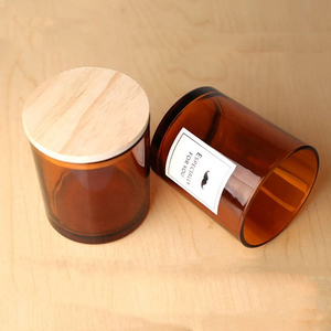 Ventes en gros d'usine, pots à bougies en verre multicolores de haute qualité avec couvercle - Product Image 2