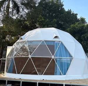 Dôme géodésique écologique - Tente à dôme avec couverture en PVC transparent pour jardin et observation des étoiles, abri à structure métallique durable - Product Image 1