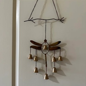 Carillon à vent libellule pour <span class=keywords><strong>jardin</strong></span> avec clochettes – Décoration extérieure en laiton, magnifiquement conçu, coloré – Offre spéciale - Product Image 2
