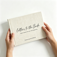 Livre de lettres personnalisées pour la mariée, livre d'or en lin, journal de mariage pour cadeau de fête prénuptiale