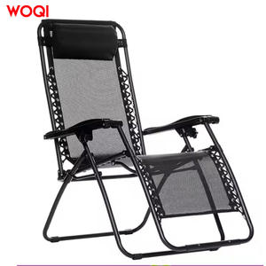 Silla Plegable Woqi Negra de Aluminio para Jardín Exterior con Ajuste de Almohada - Product Image 3