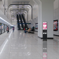 Signalisation numérique LCD publicitaire de 32 pouces avec station de charge mobile et porte-brochures