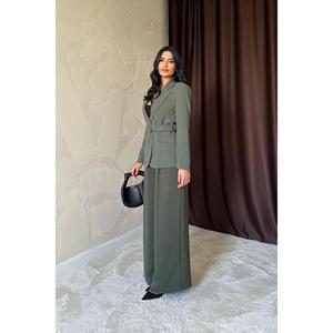 Blazer kaki en gros pour femme, veste à manches longues en tissu tissé respirant - Product Image 2