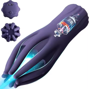 Manchon masseur de pénis en silicone rechargeable USB pour masturbation masculine vibrante avec conception de tentacules flexibles et 10 modes - Product Image 1
