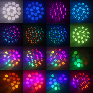 Projecteurs de scène à tête mobile LED 200W 18 prismes, mélange de couleurs RGBW et contrôle DMX512, <span class=keywords><strong>faisceau</strong></span> réglable pour théâtres et événements - Product Image 3