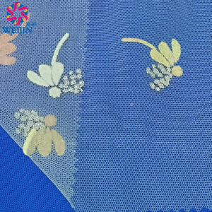 Nhà Sản Xuất Máy Dệt Warp Đan 100% Polyester Vải Tuyn Điện Lưới Crape Flock In Con Chuồn Chuồn Vải Trang Trí Thủ Công - Product Image 2