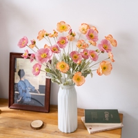 Spray de pavot artificiel CL29100, tige de pavot artificielle réaliste avec 4 fleurs pour les arrangements floraux, la décoration de mariage, les vases à domicile