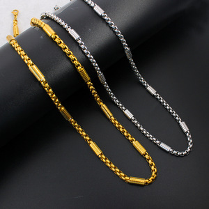Fashion 5mm Stainless Steel Square Pearl <strong>Guarantee</strong> Link <strong>Chain</strong> 18K Gold Unisex Trendy Geometric Style Vacuum Plating Anniversary - Product Image 1
