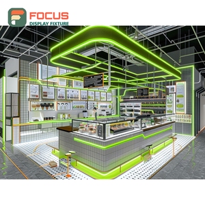 Integrated Coffee Service <b>Counter</b> Front Cash Wrap Condiment Station Cafe <b>Counter</b> Display - Product Image 1