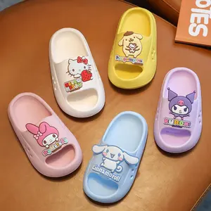 Hot Sale Sanrios Soft EVA Children Cartoon Summer Slipper Cute Kuromi Home Bathroom Non-slip Sandal Slippers