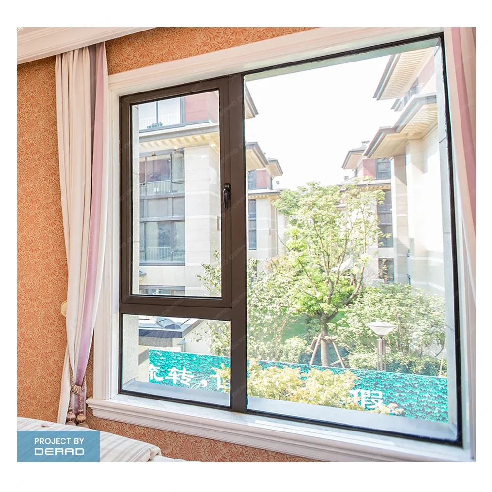 Wohnung balkon wohnung aluminiumrahmen dachfenster mit benutzerdefiniertem doppelte gehärtete verglasung pulverbeschichtung farbig glas