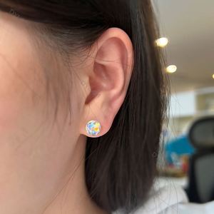 Pendientes de bola de cristal de piedra natural arcoíris con dije de disfraz de golpeador de puerta personalizado de alta calidad Dylam para mujer - Product Image 4