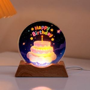 Lámpara de Noche de Cristal Artesanal con Bola de Cristal y Grabado Láser 3D para Regalo o Decoración - Product Image 2