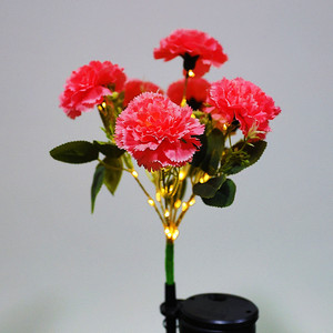 Solar Powered Carnation Lamp 7 Heads <b>LED</b> Lawn <b>Light</b> Water Resistant Outdoor Garden Decoration - Product Image 4