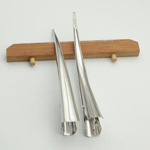 Barrette à cheveux <span class=keywords><strong>longue</strong></span> de 16 cm, grande <span class=keywords><strong>pince</strong></span> crocodile en métal argenté à dents, pour femmes, coiffure, salon de coiffure - Product Image 4