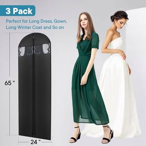 Foldable Non Woven Clothes Dust <b>Cover</b> Hanging Dress Coat Garment Suit Bag With Zipper Custom Logo Available - Product Image 6
