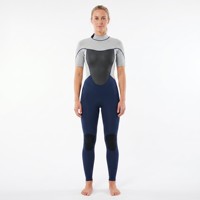 Combinaison de plongée une pièce pour femme, fermeture éclair arrière 2 mm, tissu recyclé, pour le surf et la plongée
