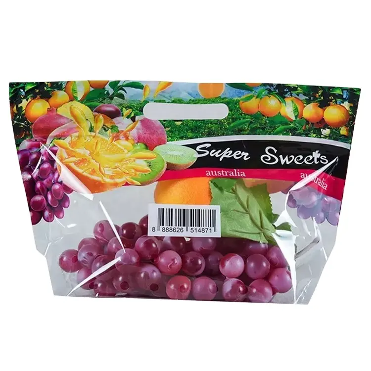 Gıda sınıfı özelleştirilmiş fermuar kılıfı taze sebze meyve plastik ambalaj poşetleri