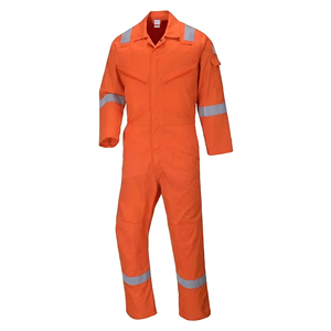 Combinaison de travail unisexe orange réfléchissante haute visibilité à manches longues en polycoton, uniforme industriel respirant et durable TAGCO - Product Image 1
