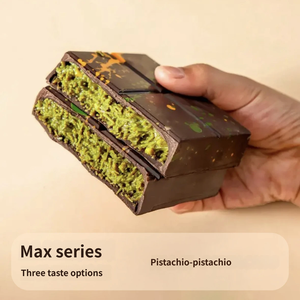 Vente en gros d'usine, chocolat artisanal <span class=keywords><strong>croustillant</strong></span> à la pistache et à la noisette, saveur pistache et noisette, chocolat de Dubaï, barre de chocolat à la pistache et à la noisette, chocolat de Dubaï - Product Image 1
