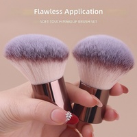 Pinceaux de maquillage professionnels Kabuki pour fond de teint et anticernes, pinceau de contour avec manche, design portable