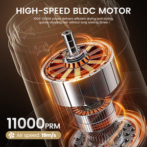 Secador Profesional de Secado Rápido PRITECH, Juego de Cepillos para el Cabello <span class=keywords><strong>5</strong></span> en <span class=keywords><strong>1</strong></span>, Cepillo de Aire Caliente de Alta Velocidad de 110000 rpm, Estilizador de Cabello Multifuncional con Iones Negativos - Product Image 3