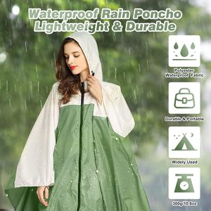 SOPPY Women's Long Hiking Rain for XL Polyester <strong>Waterproof</strong> Windproof Fashion Style Flap Pocket Hood Drawstring - Product Image 4