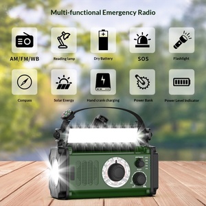 Linterna de Emergencia para Exteriores con Carga Solar, Generador Manual, Radio Multifuncional, Alarma SOS para Prevención de Desastres - Product Image 2