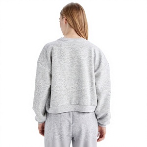 Casual Long Sleeve Drop Shoulder Round Neck Sweatshirts Letter Graphic Pullover Crop Sweatshirt for Women Breathable 2026 - Product Image 6