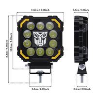 Luz auxiliar de ráfaga de luz blanca y amarilla de conducción todoterreno de 4 pulgadas para luces todoterreno, luz de trabajo Led para camión y coche