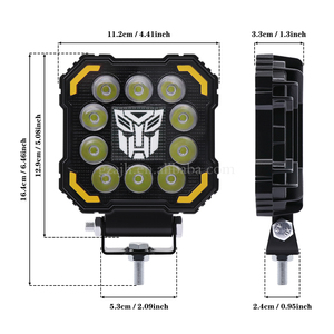 ไฟสีขาวและเหลืองสำหรับขับรถขนาด4นิ้วไฟส่องสว่างสำหรับออฟโรดไฟ LED ออฟโรด - Product Image 2