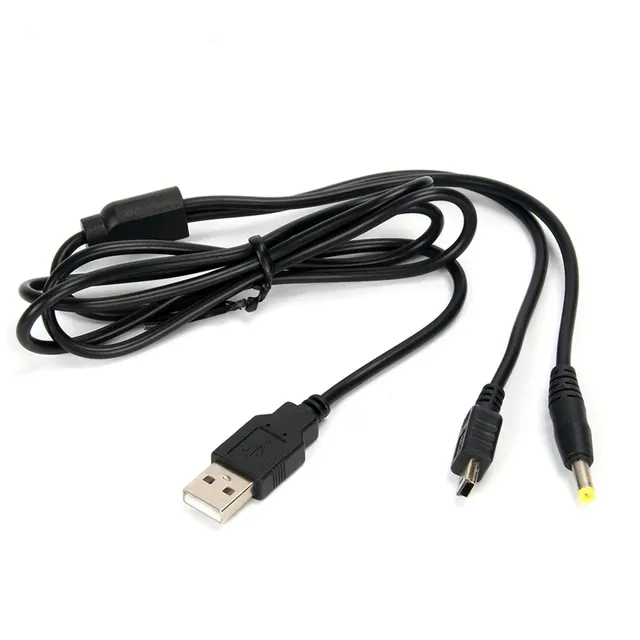 Charge Cable for PSP 3000 2000 1000 1.2M 2-Port USB Charging Cable Cord-Extendable Power Supply Line for PSP1000 Game Accessory