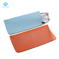 Étuis à lunettes rectangulaires en gros, sacs de rangement portables pour lunettes de soleil, étuis souples en cuir PU pour lunettes