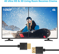 Câble Pasow 4K HD ultra fin mâle-mâle 36AWG haute vitesse (3FT/1M)