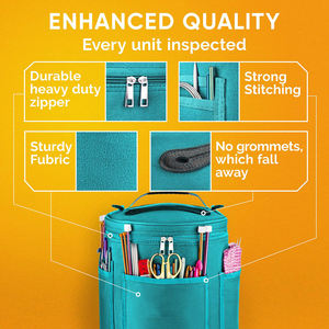Custom Large Capacity Knitting <b>Bag</b> with <b>Zipper</b> Closure Casual Style Durable Canvas Yarn <b>Storage</b> Organizer for Crochet Knitting - Product Image 5