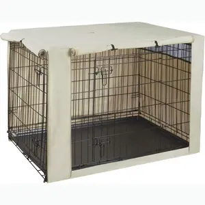 High End Customize 600D Oxford Kennel Cover Tear Resistant Dust And Insect Resistant Pet Cage Protector Pet Kennel Cover