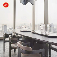 Ensemble de mobilier de restaurant de luxe léger, style nordique moderne, pour cuisine, restaurant, petit bar, avec table et chaises hautes