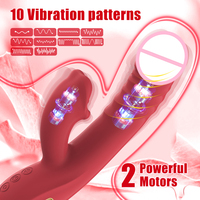 Vibrator Sexspielzeug für Frauen mit Stoßfunktion, Doppelmotoren, 10 Modi, Wasserdicht, Silikon, Magnetisches Aufladen, Vibrador