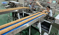 Machine de fabrication de sandwich à crémage automatique de biscuits Skywin avec équipement d'emballage à bord