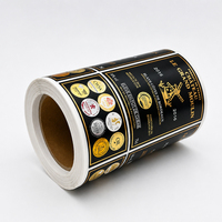 Etiquetas Personalizadas para Botellas de Vino, Impresión de Etiquetas Delanteras y Traseras, Estampado en Relieve con Lámina Dorada