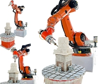 Robot CNC à 7 axes haute efficacité Kuka, puissance du brocheur 15 kW, pour la sculpture sur marbre, granit, bois, mousse, statues 3D, Hualong